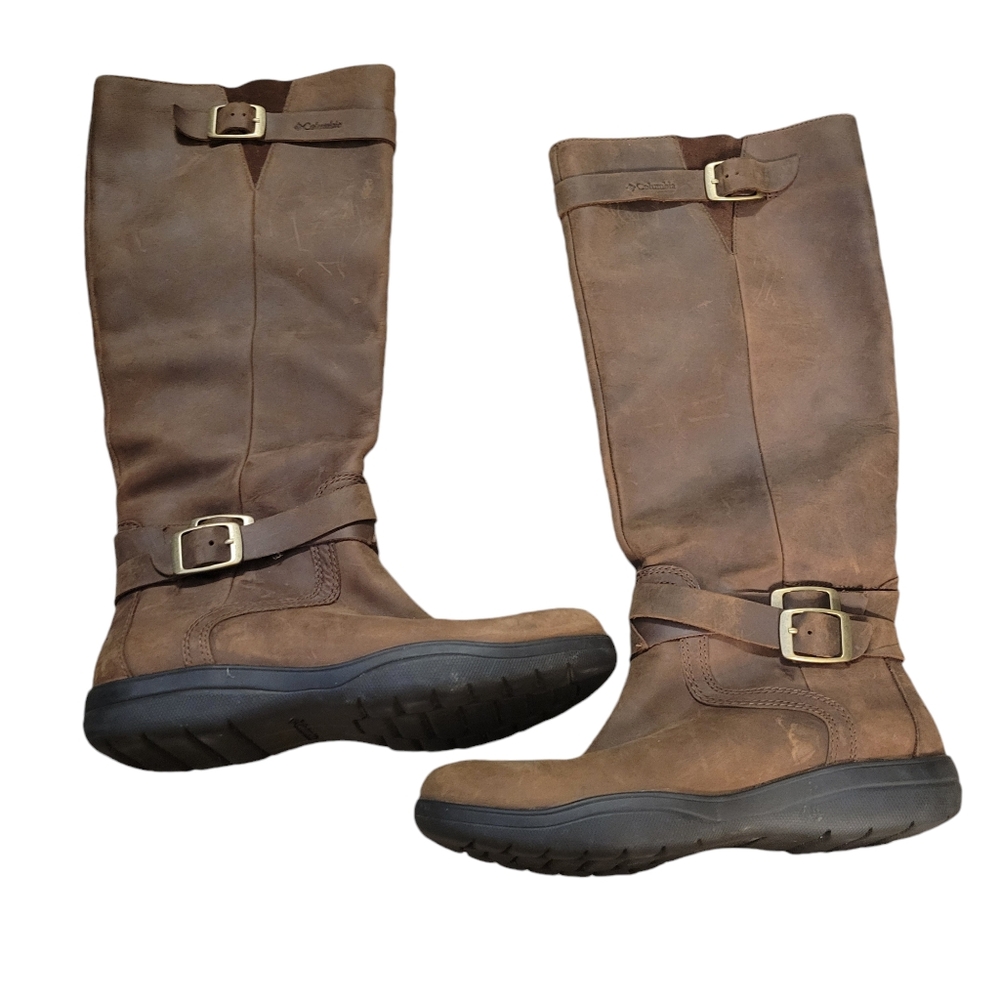 Columbia Brown Leather Waterproof Knee High Boots